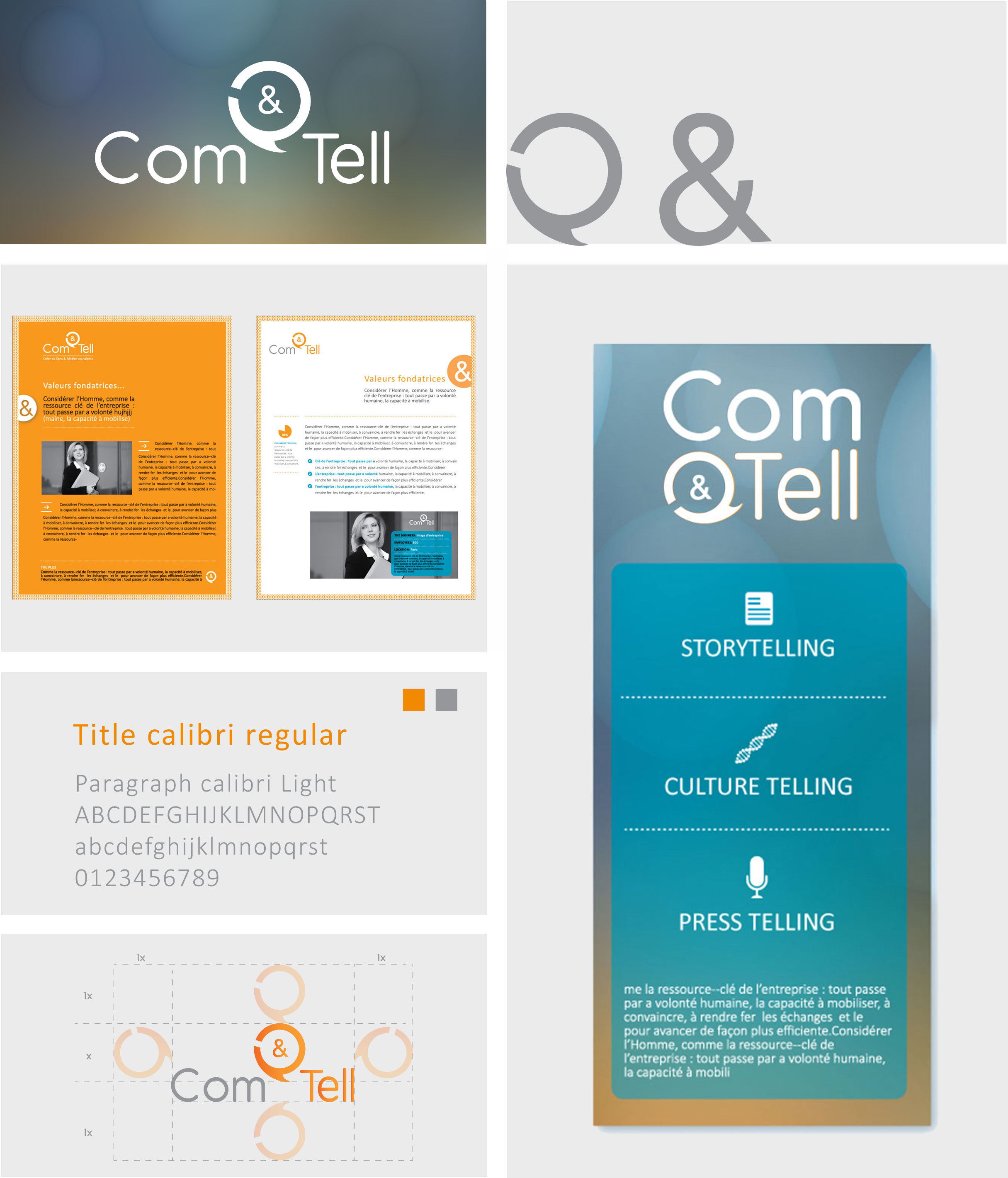 Com & Tell Brand system showcase